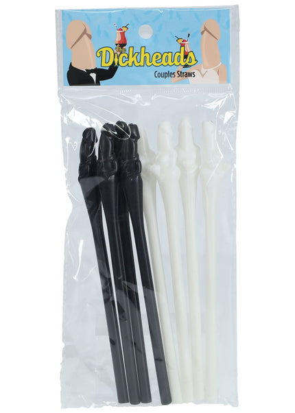S-LINE The Dickheads - Couples Straws Black/White - Black/White Novelty Straws - 8 Pack