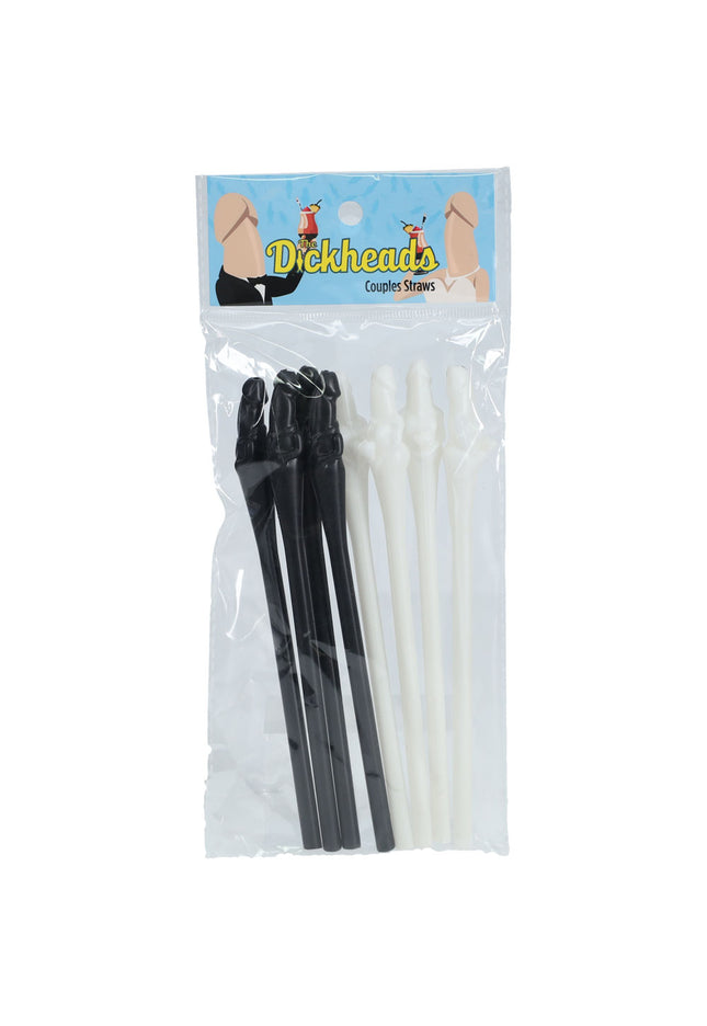 S-LINE The Dickheads - Couples Straws Black/White - Black/White Novelty Straws - 8 Pack