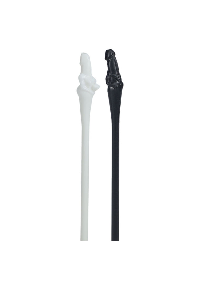 S-LINE The Dickheads - Couples Straws Black/White - Black/White Novelty Straws - 8 Pack