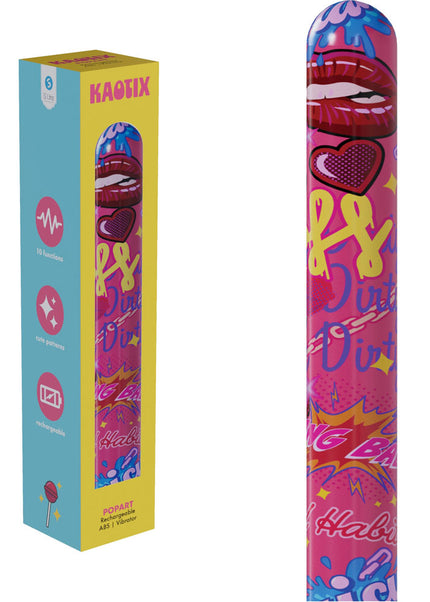 S-LINE Kaotix Pop Art - Pink 17.8 cm USB Rechargeable Vibrator