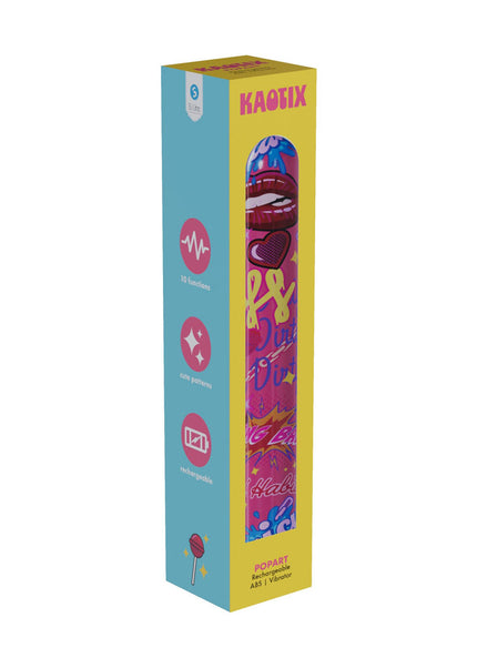 S-LINE Kaotix Pop Art - Pink 17.8 cm USB Rechargeable Vibrator