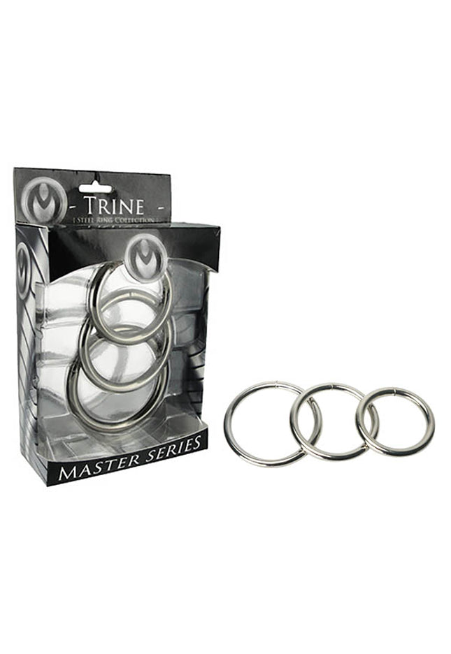 Master Series Trine Steel Ring Collection - Steel Cock Rings - Set of 3 Sizes