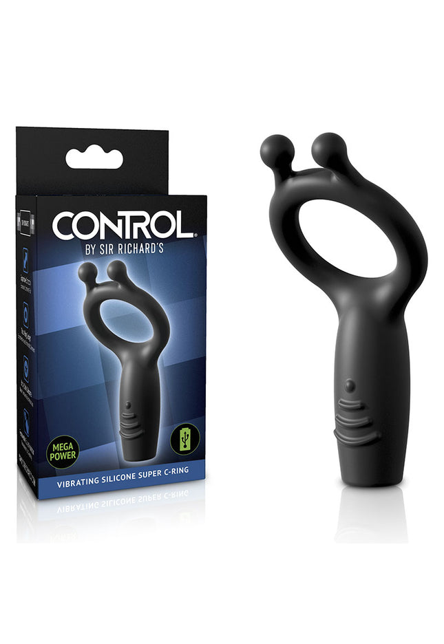 Sir Richards Vibrating Silicone Super C-Ring - Grey USB Rechargeable Vibrating Cock Ring