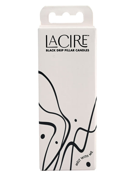 LaCire Drip Pillar Candles - Black - Black Drip Candles - Set of 3