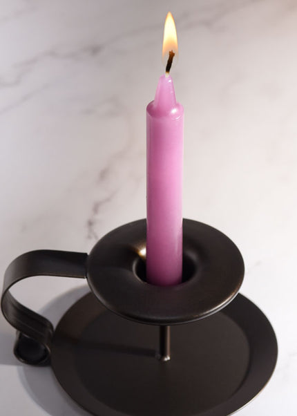 LaCire Drip Pillar Candles - Violet - Violet Drip Candles - Set of 3