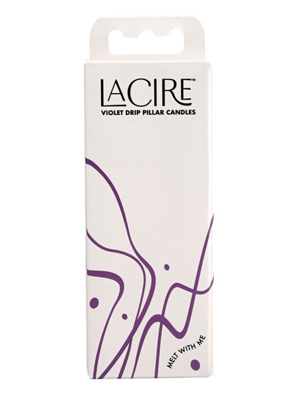 LaCire Drip Pillar Candles - Violet - Violet Drip Candles - Set of 3