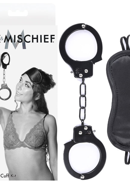 Sex & Mischief Shadow Cuff Kit - Black - 2 Piece Set