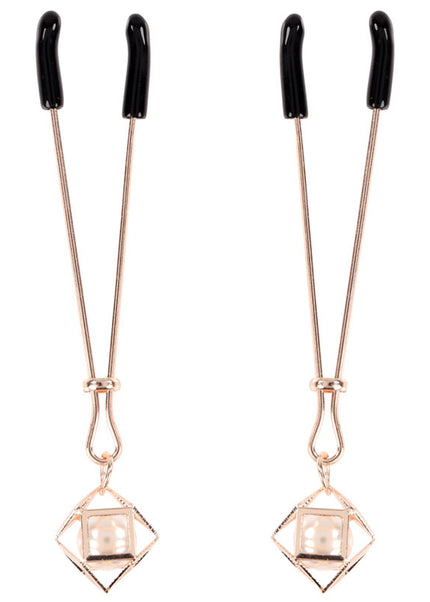 Sex & Mischief Brat Pearl Nipple Clips - Rose Gold - Set of 2