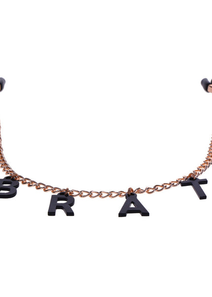 Sex & Mischief Brat Charmed Nipple Clamps - Rose Gold Nipple Clamps with 45 cm Chain