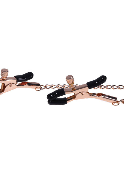 Sex & Mischief Brat Charmed Nipple Clamps - Rose Gold Nipple Clamps with 45 cm Chain