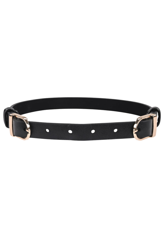 Sex & Mischief Double Buckle Day Collar - Black Collar