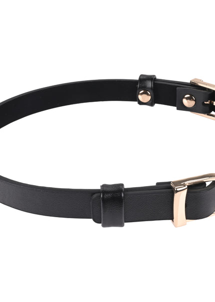 Sex & Mischief Double Buckle Day Collar - Black Collar