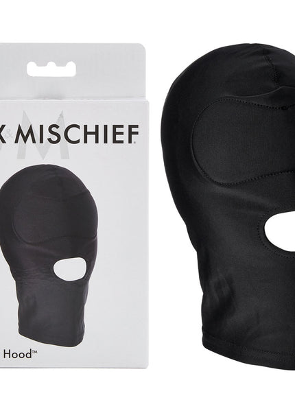 Sex & Mischief Shadow Hood - Black Hood with Mouth Opening