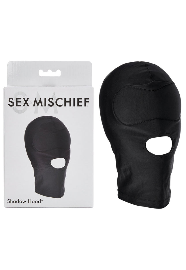 Sex & Mischief Shadow Hood - Black Hood with Mouth Opening