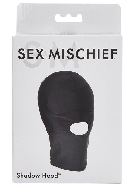 Sex & Mischief Shadow Hood - Black Hood with Mouth Opening