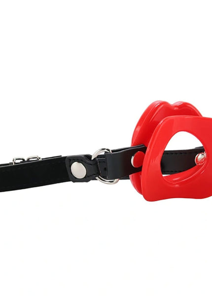 Sex & Mischief Silicone Lips Mouth Gag - Red - Red Mouth Restraint