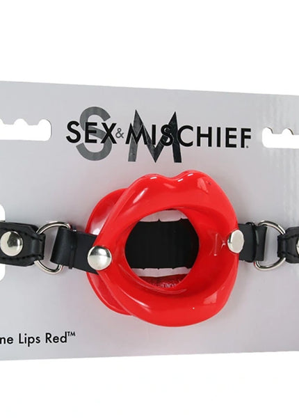 Sex & Mischief Silicone Lips Mouth Gag - Red - Red Mouth Restraint