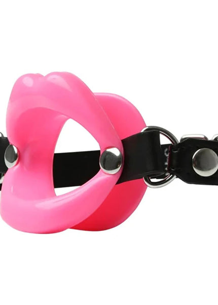 Sex & Mischief Silicone Lips Mouth Gag - Pink - Pink Mouth Restraint