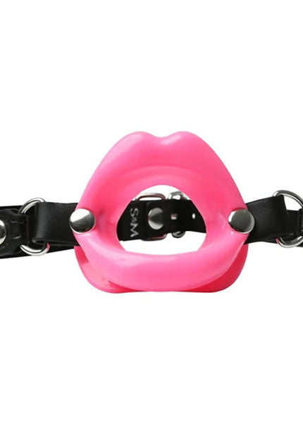 Sex & Mischief Silicone Lips Mouth Gag - Pink - Pink Mouth Restraint