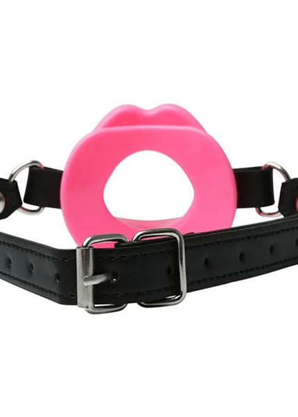 Sex & Mischief Silicone Lips Mouth Gag - Pink - Pink Mouth Restraint