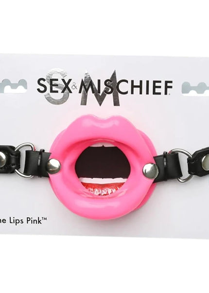 Sex & Mischief Silicone Lips Mouth Gag - Pink - Pink Mouth Restraint
