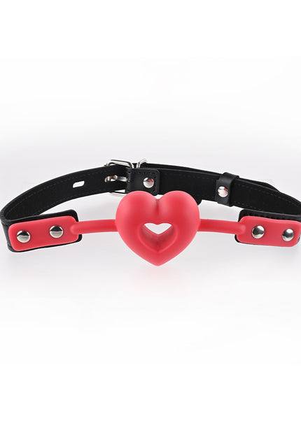 Sex & Mischief Amor Ball Gag - Red/Black Mouth Restraint