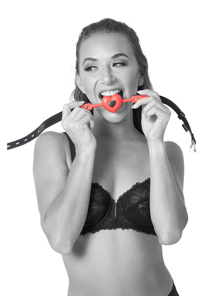 Sex & Mischief Amor Ball Gag - Red/Black Mouth Restraint