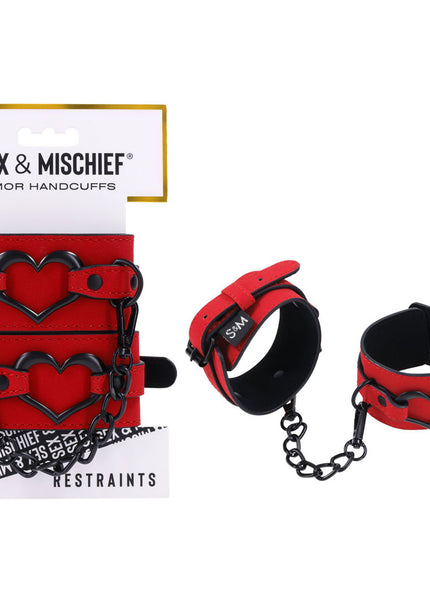 Sex & Mischief Amor Handcuffs - Red Restraints