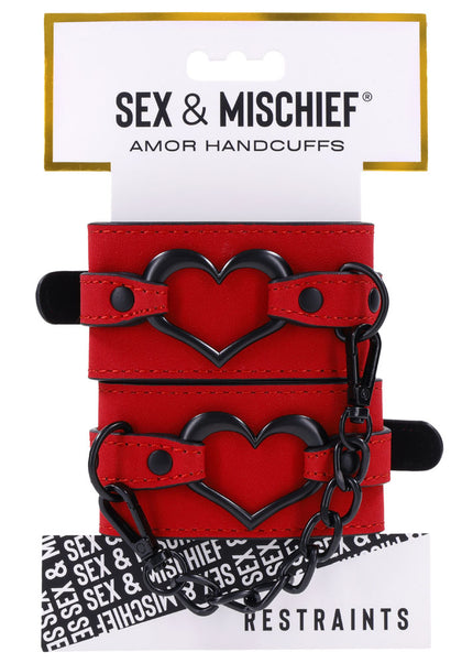 Sex & Mischief Amor Handcuffs - Red Restraints