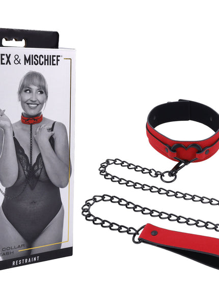 Sex & Mischief Amor Collar and Leash - Red Restraint