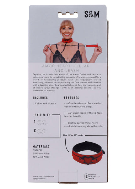 Sex & Mischief Amor Collar and Leash - Red Restraint