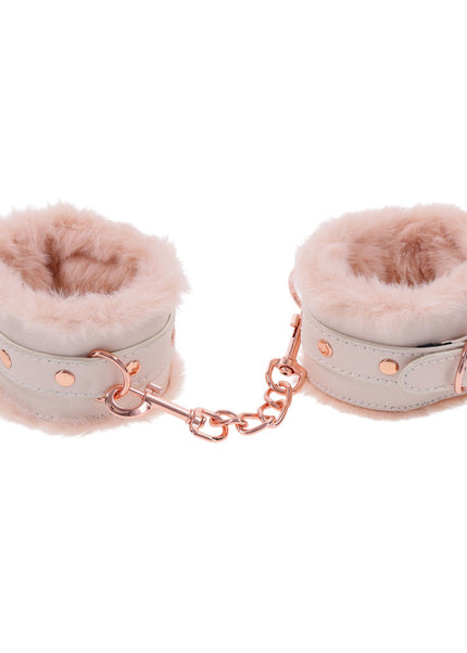 Sex & Mischief Peaches n CreaMe Fur Handcuffs - Peach Restraints
