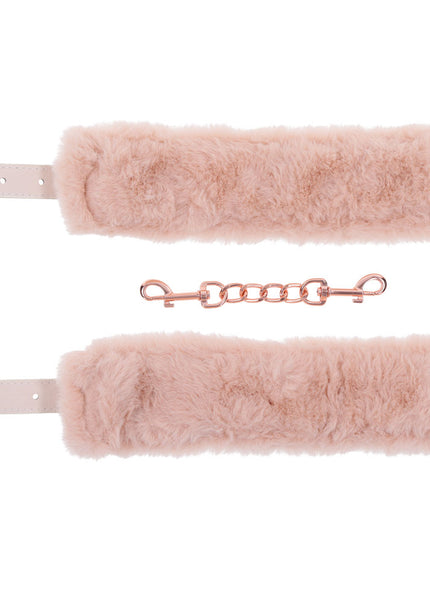 Sex & Mischief Peaches n CreaMe Fur Handcuffs - Peach Restraints