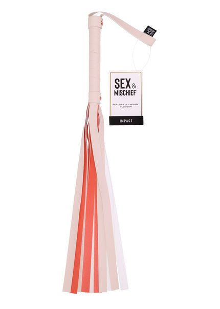 Sex & Mischief Peaches n CreaMe Stripe Flogger - Peach 80 cm Flogger Whip