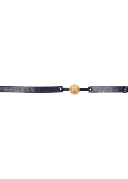 Sex & Mischief Cougar Ball Gag - Navy Blue/Gold Mouth Restraint