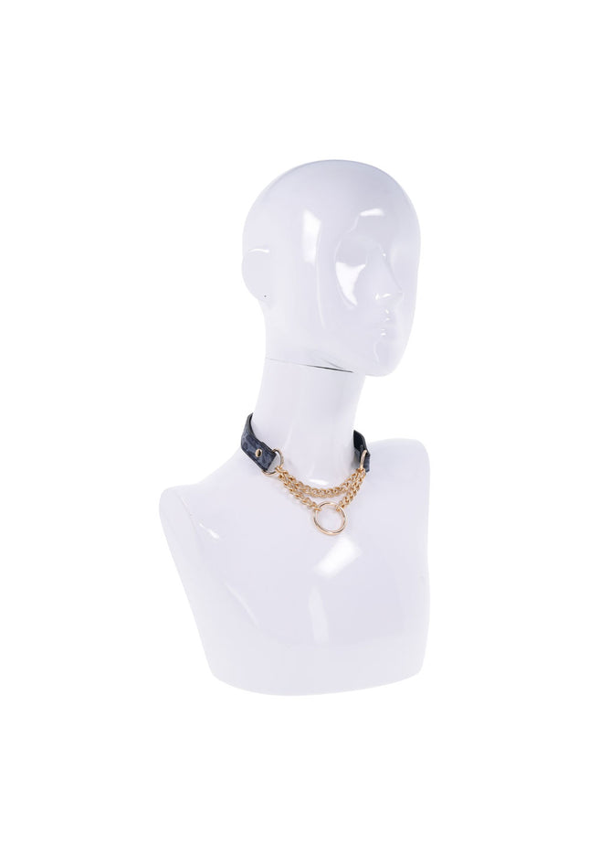 Sex & Mischief Cougar Day Collar - Navy Blue/Gold Collar