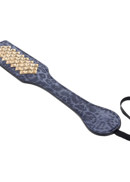 Sex & Mischief Cougar Studded Paddle - Navy Blue Paddle with Gold Studs
