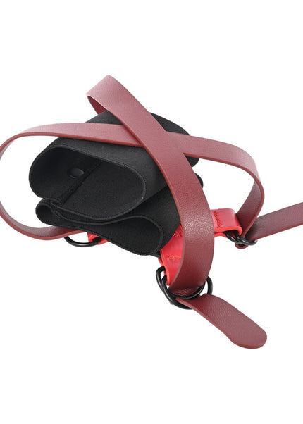 S&M Exs & Ohs Cross Cuffs - Red/Black Restraints