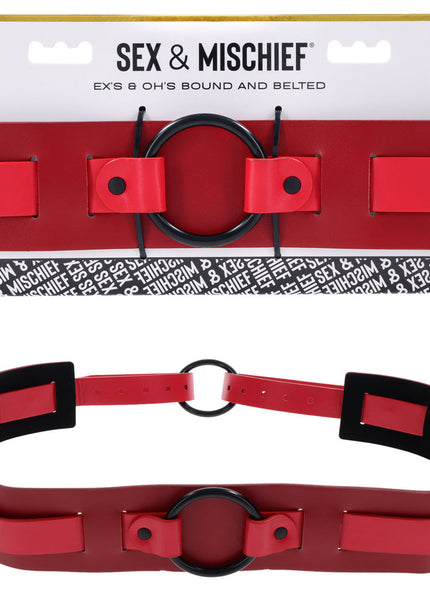 S&M Exs & Ohs Bound and Belted - Red Bondage Belt