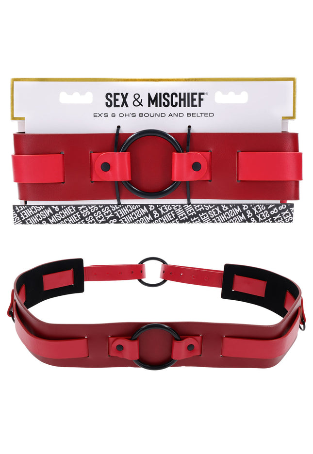 S&M Exs & Ohs Bound and Belted - Red Bondage Belt