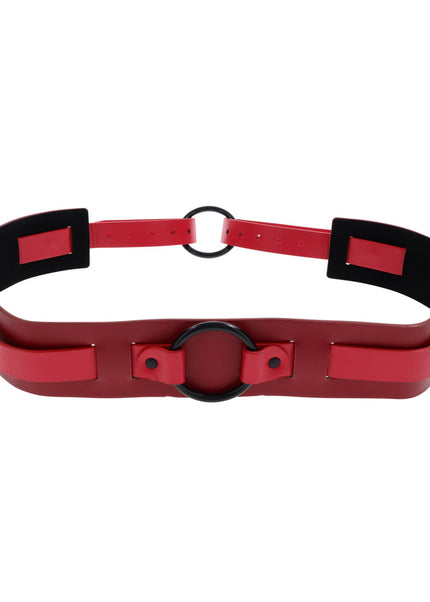 S&M Exs & Ohs Bound and Belted - Red Bondage Belt