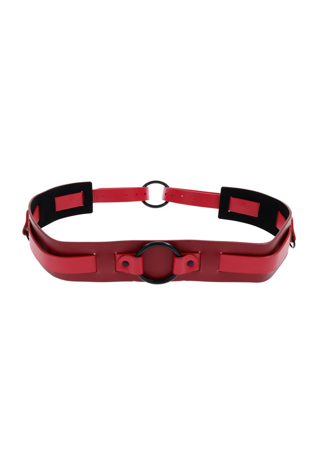 S&M Exs & Ohs Bound and Belted - Red Bondage Belt
