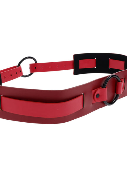 S&M Exs & Ohs Bound and Belted - Red Bondage Belt
