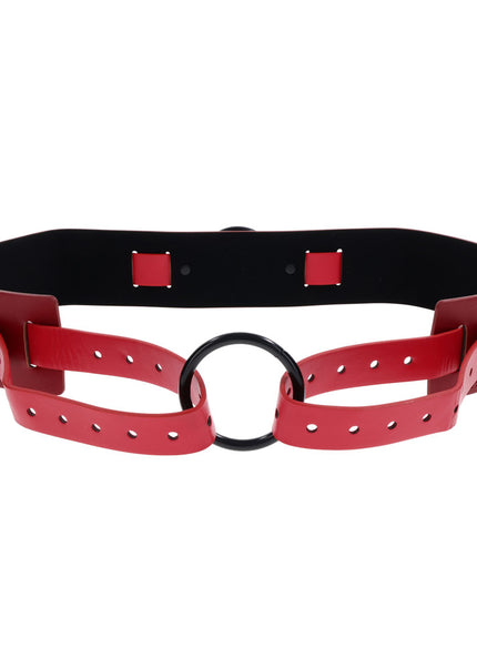 S&M Exs & Ohs Bound and Belted - Red Bondage Belt