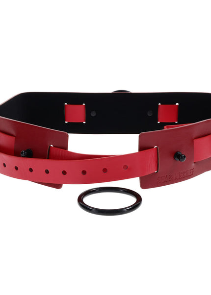 S&M Exs & Ohs Bound and Belted - Red Bondage Belt