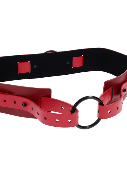 S&M Exs & Ohs Bound and Belted - Red Bondage Belt