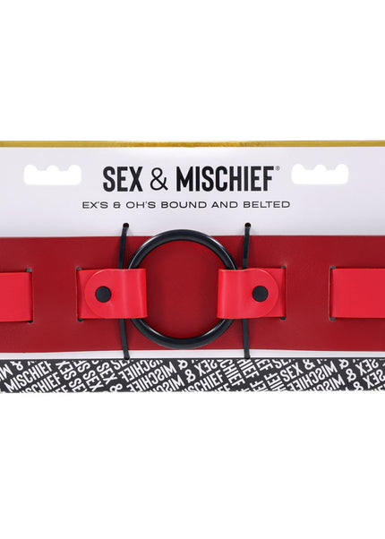 S&M Exs & Ohs Bound and Belted - Red Bondage Belt