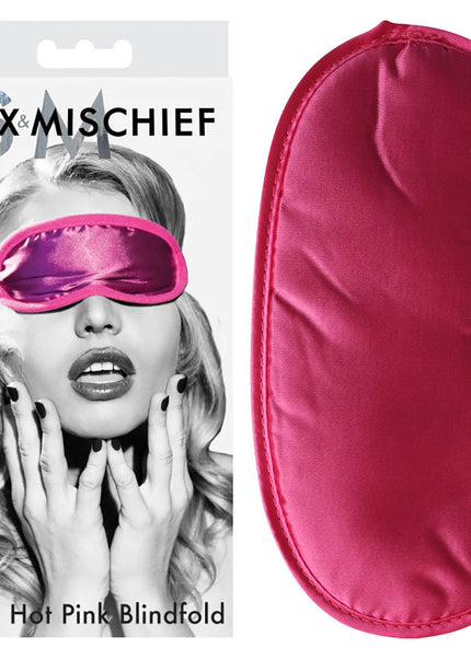 Sex & Mischief Satin Blindfold Hot Pink - Hot Pink Blindfold
