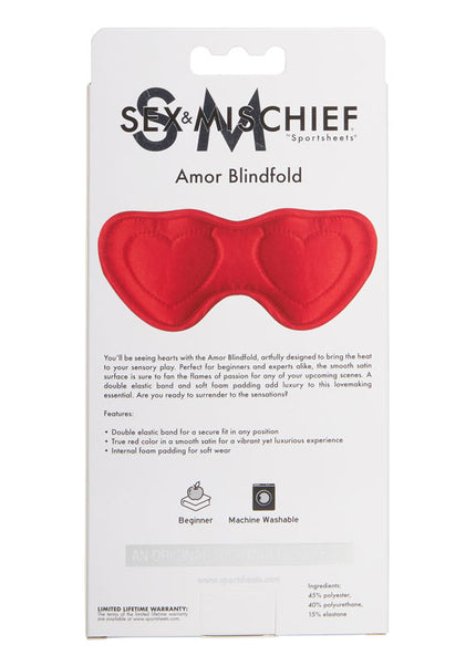 Sex & Mischief Amor Blindfold - Red Padded Blindfold