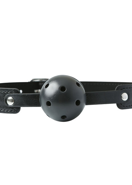 Sex & Mischief Breathable Ball Gag - Black Mouth Restraint
